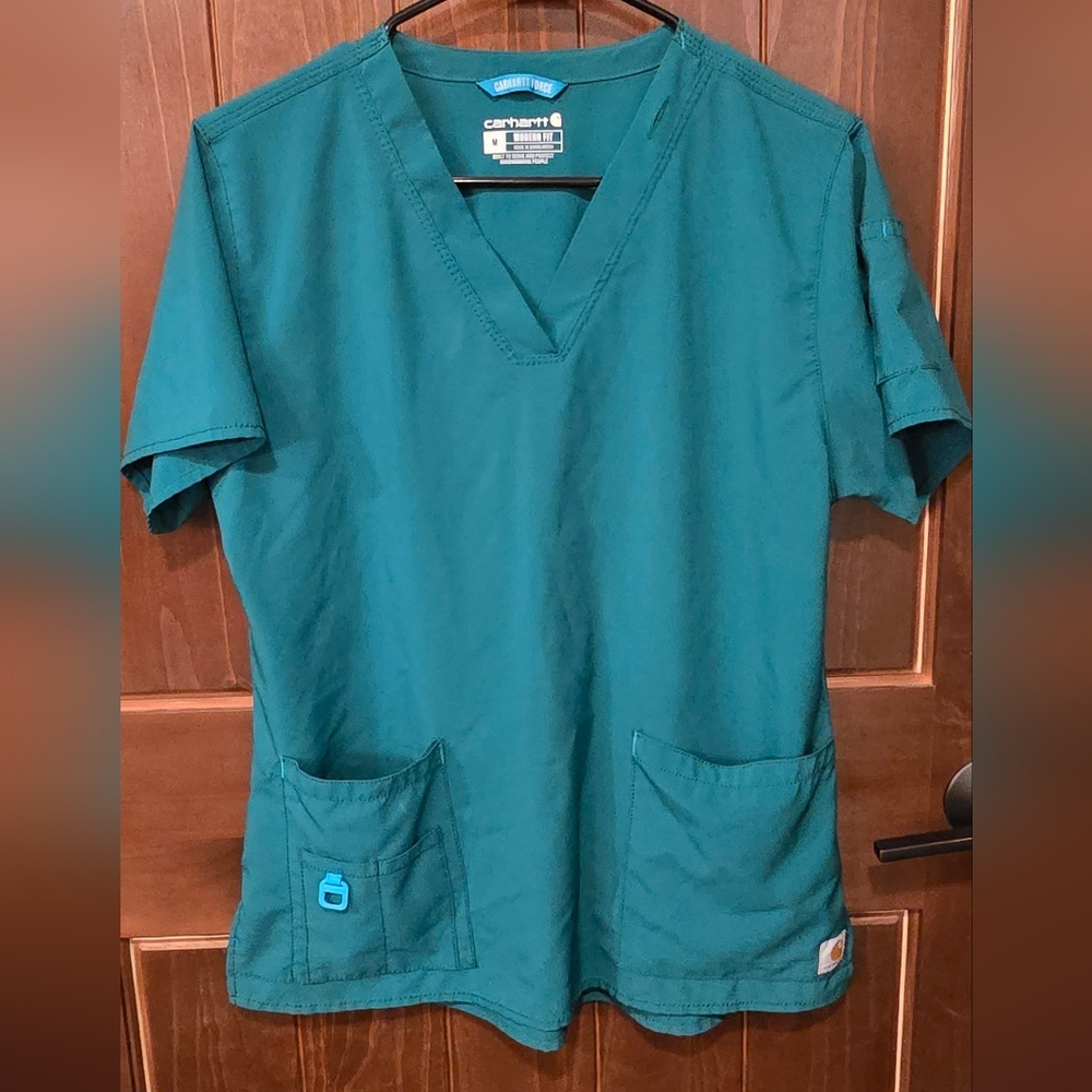 HUNTER Green Carhartt Force Women's scrub top